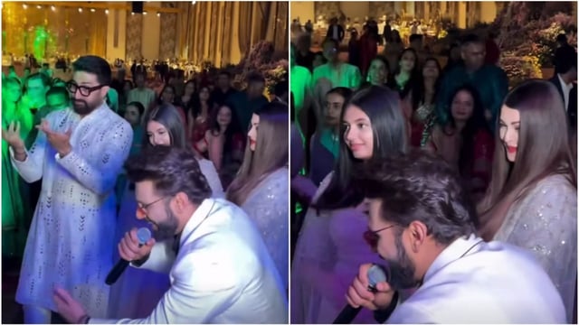 Aishwarya-Abhishek groove to Rahul Vaidya's Kajra Re at wedding. Watch