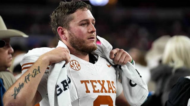 Texas Longhorns quarterback Quinn Ewers (3) after the 28-14 loss to Ohio State in the College Football Playoff semifinal game.
