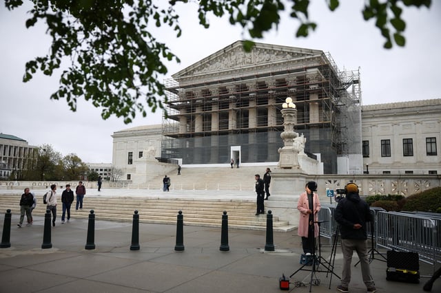 The US Supreme Court is seen on April 7 in Washington, DC.