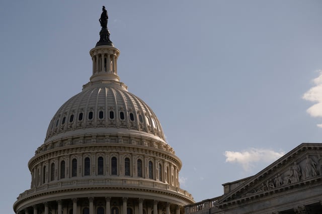 Sunlight shines on the U.S. Capitol as members of the House Budget Committee are set to meet in a rare Sunday night session to consider U.S. President Donald Trump's sweeping tax-cut bill, on Capitol Hill in Washington, D.C., U.S., May 18, 2025.