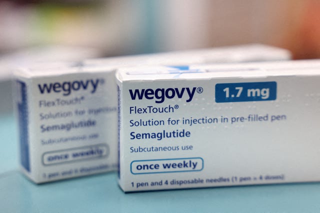 Boxes of Wegovy made by Novo Nordisk are seen at a pharmacy in London, Britain March 8, 2024. REUTERS/Hollie Adams/File Photo