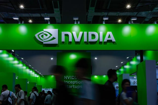 The Nvidia booth at Computex 2025 in Taipei, Taiwan, May 20, 2025. Photo: EPA-EFE