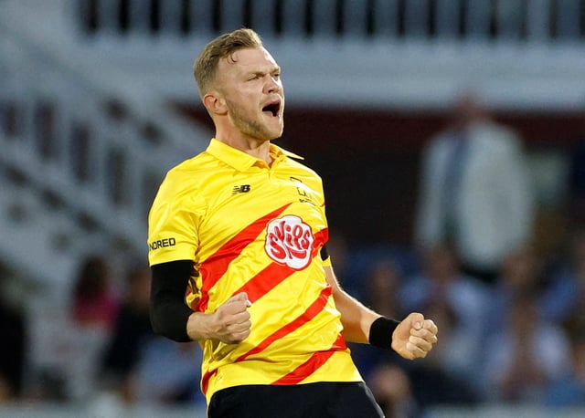 Cricket - The Hundred Final - Men - Trent Rockets v Manchester Originals - Lords, London, Britain - September 3, 2022 Trent Rockets' Sam Cook celebrates after bowling out Manchester Originals' Tom Lammonby Action Images via Reuters/John Sibley/File Photo