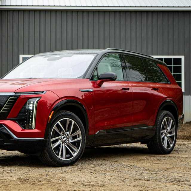 The Vistiq is smaller than the Escalade, but is the only other three-row SUV in Cadillac's lineup.