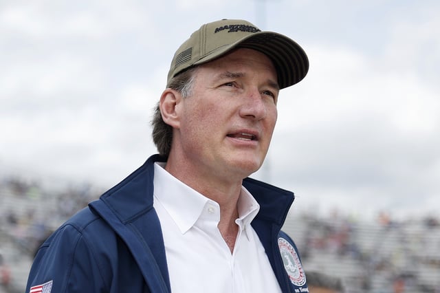 Virginia Governor Glenn Youngkin attends the NASCAR Cup Series Cook Out 400 at Martinsville Speedway on March 30, 2025 in Martinsville, Virginia.