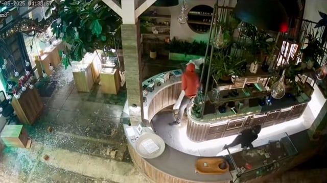 One of the owners of the Woods WeHo on Santa Monica Blvd. shared video on Instagram showing the robbery.