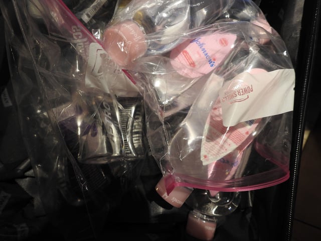 Two ziploc bags, each filled with Johnson’s baby oil and Astroglide, were recovered from bags in an entryway closet. More bottles of baby oil and lubricant were found in the bathroom, on the nightstand and elsewhere in the room, according to trial testimony.