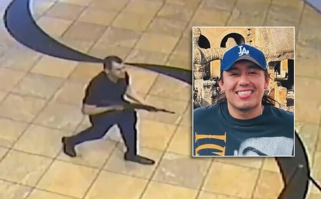 Gunman Daniel Ortega (main) and shooting victim Edgar Quinonez (inset).