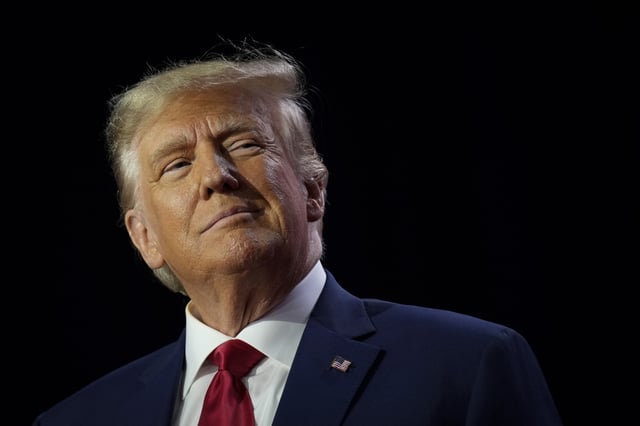 WASHINGTON, DC - JUNE 24: Republican presidential candidate former U.S. President Donald Trump arrives onstage to speak at the Faith and Freedom Road to Majority conference at the Washington Hilton on June 24, 2023 in Washington, DC. Trump spoke on a range of topics, including his recent federal indictment, to an audience of conservative evangelical Christians. (Photo by Drew Angerer/Getty Images)