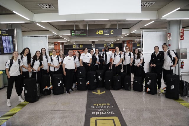 Imagen de la selección española de baloncesto a su llegada a Palma en la tarde del martes.