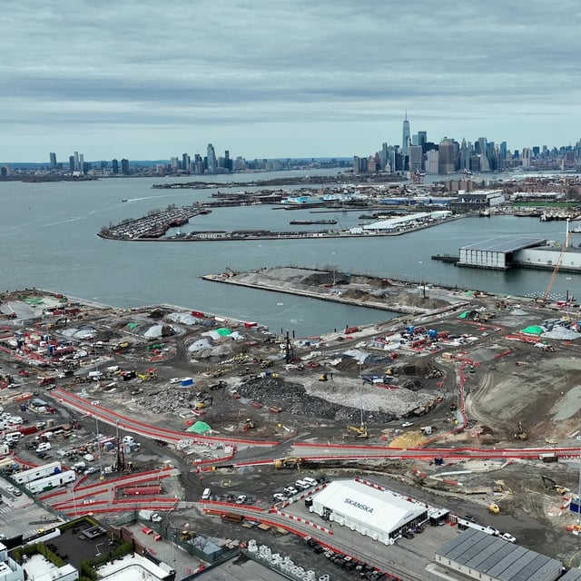 FILE PHOTO: South Brookly Marine Terminal, which is being developed into a staging facility for Equinor's Empire Wind offshore wind project, is seen in an undated aerial photograph in New York City, U.S.    Equinor/Handout via REUTERS/File Photo