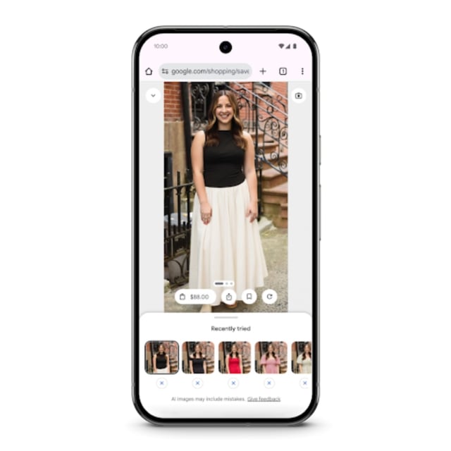 a screenshot of google's new try-on ai shopping feature