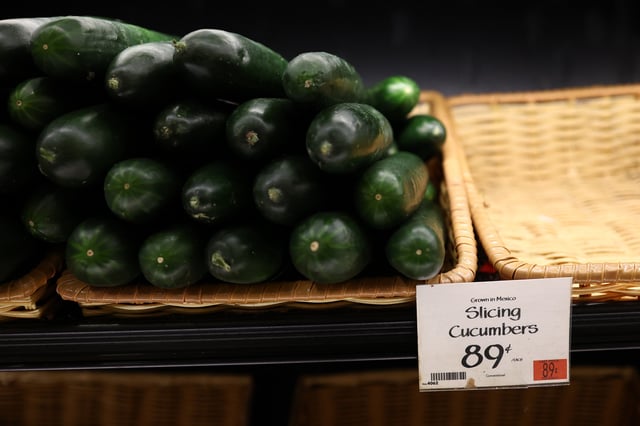 Cucumbers for sale at a Whole Foods store in New York City on February 3, 2025.