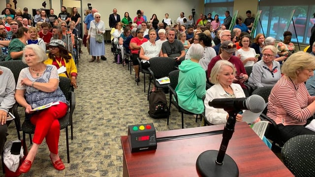 About 175 Tarrant County residents attended the redistricting town hall in Arlington on May 17, 2025. Most spoke out against the proposed map saying there was obvious racial gerrymandering at play.