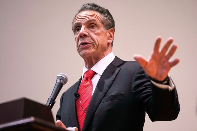 Former New York Gov. Andrew Cuomo during the New York City Mayoral Candidates Forum at Medgar Evers College, in New York, on April 23, 2025.