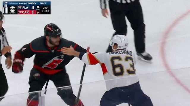 Marchand and Gostisbehere go after it.