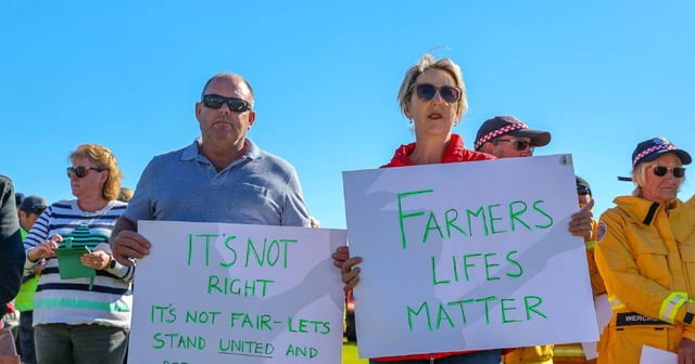 Campaigners at the Warrnambool rally against the emergency services levy on May 20. Picture by Sophia Baker