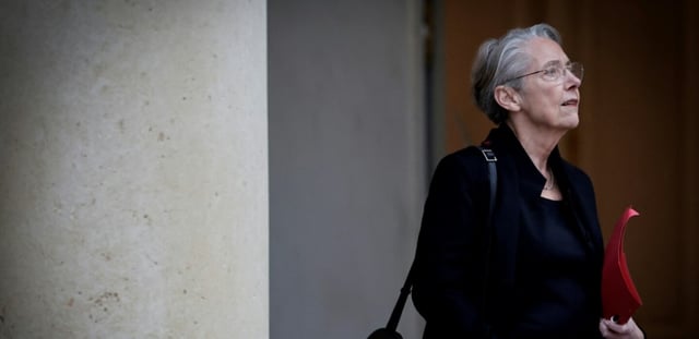 La ministre de l'Education Elisabeth Borne, le 21 avril 2025 à l'Elysée, à Paris