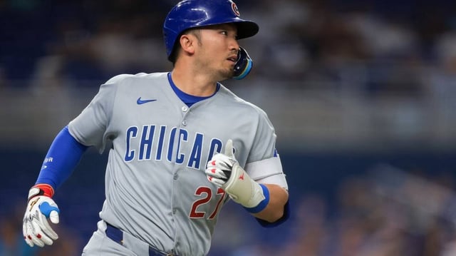 May 20, 2025; Miami, Florida, USA; Chicago Cubs right fielder Seiya Suzuki (27) circles the bases after hitting a two-run home run against the Miami Marlins during the sixth inning at loanDepot Park. Mandatory Credit: Sam Navarro-Imagn Images