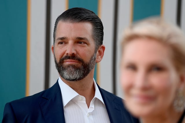 Donald Trump Jr. attends amfAR Palm Beach Gala on March 15, 2025 in Palm Beach, Florida.
