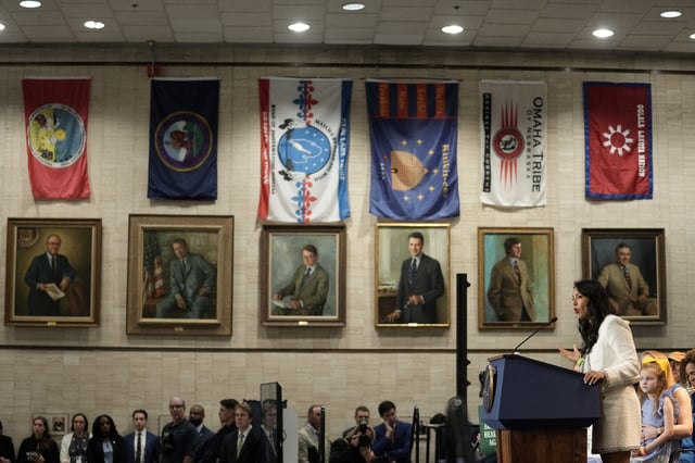 US author Vani Hari speaks at a press conference on the Food and Drug Administration's intention to phase out the use of petroleum-based synthetic dyes in the nation's food supply, at the Department of Health and Human Services in Washington, DC, April 22, 2025.