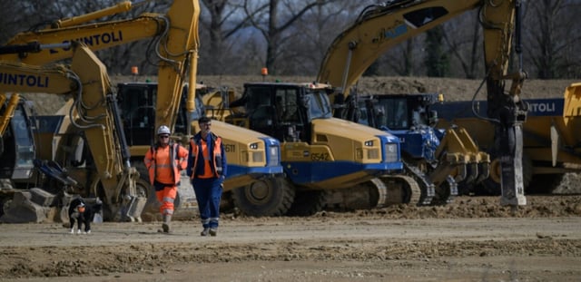 Sur le chantier de l'autoroute A69 près de Castres, le 27 février 2025