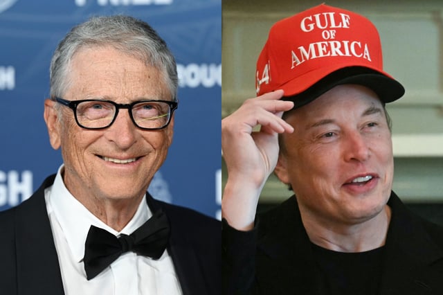 Bill Gates (L) has warned DOGE&#39;s work, headed by Elon Musk (R) could endanger the lives of children, which Musk has robustly denied.