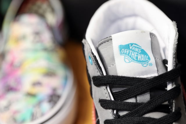 Shoes are seen for sale at a Vans store, a brand owned by VF Corporation, in Manhattan, New York City, U.S., May 20, 2022. REUTERS/Andrew Kelly/File Photo