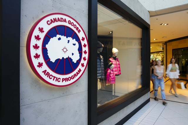 A Canada Goose Clothing Company logo is purchase on a storefront in Ottawa on Saturday Sept. 10, 2022. THE CANADIAN PRESS/Sean Kilpatrick