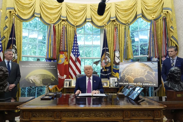 President Donald Trump speaks in the Oval Office of the White House, Tuesday, May 20, 2025, in Washington. (AP Photo/Alex Brandon)
