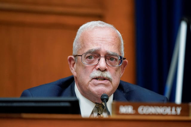 FILE PHOTO: Democratic U.S. Rep. Gerald (Gerry) Connolly of Virginia, running for re-election to the U.S. House of Representatives in the 2022 U.S. midterm elections, speaks during a House Committee on Oversight and Reform hearing on gun violence on Capitol Hill in Washington, U.S. June 8, 2022. Andrew Harnik/Pool via REUTERS/File Photo