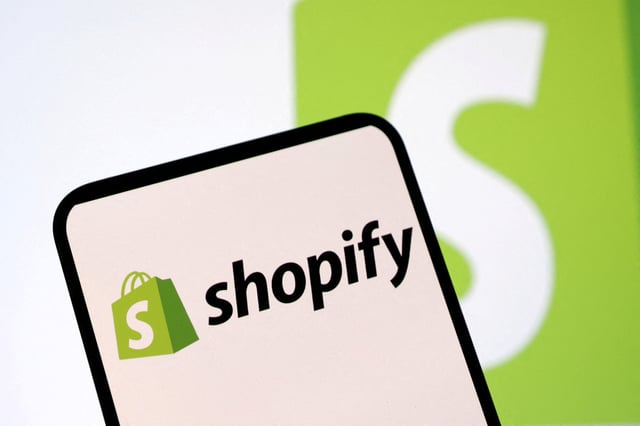 Shopify logo is seen in this illustration taken, February 11, 2025. REUTERS/Dado Ruvic/Illustration/File Photo
