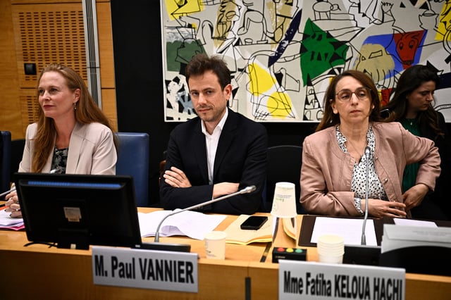 Violette Spillebout (Renaissance), Paul Vannier (LFI) et Fatiha Keloua Hachi (PS) auditionnent François Bayrou.
