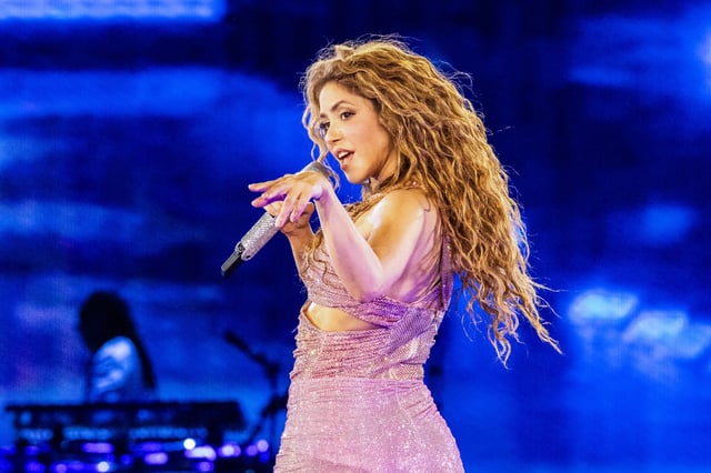 Shakira during her "Las Mujeres Ya No Lloran" World Tour concert at Metlife Stadium in East Rutherford, N.J., on May 15, 2025.