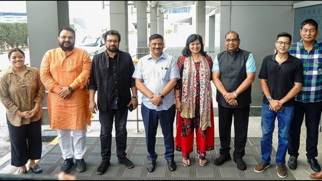 An all-party delegation led by JDU MP Sanjay Kumar Jha leaves from Delhi airport on Wednesday. (MEAIndia-X)
