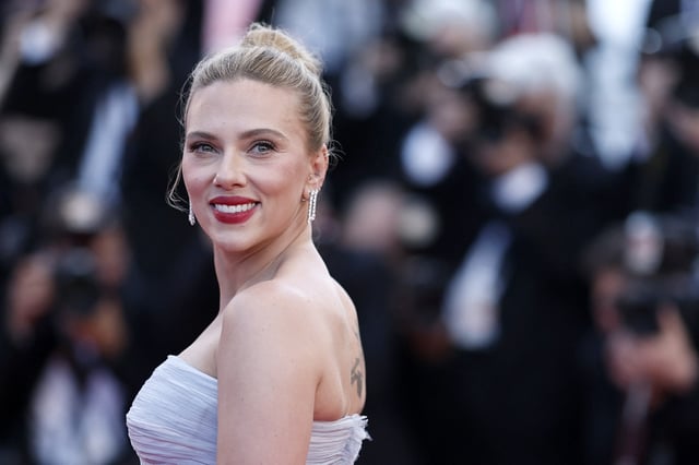 Scarlett Johansson, director of the film "Eleanor the Great" in competition for the category Un Certain Regard, poses on the red carpet during arrivals for the screening of the film "Vie privee" (A Private Life) Out of competition at the 78th Cannes Film Festival in Cannes, France, May 20, 2025. REUTERS/Benoit Tessier