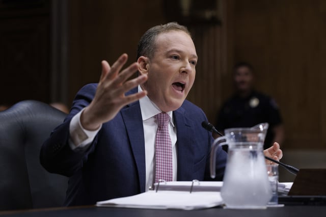 Lee Zeldin, Administrator of the Environmental Protection Agency (EPA) testifies before the Senate Committee on Environment and Public Works during a hearing regarding President Trump&#39;s budget request for the agency in Washington DC, on Wednesday, May 21, 2025. President Trump&#39;s budget proposal for the EPA calls for more than a 50 percent cut in the budget from last year&#39;s.