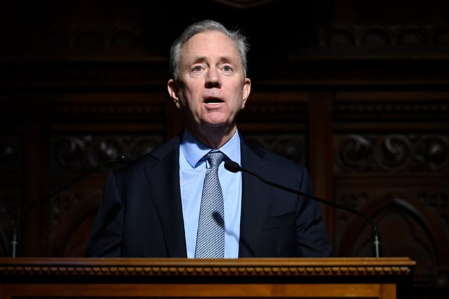 FILE - Connecticut Gov. Ned Lamont speaks at the State Capitol, Feb. 7, 2024, in Hartford, Conn. (AP Photo/Jessica Hill, File)