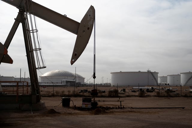 A pump jack operates near a crude oil reserve in the Permian Basin oil field near Midland, Texas, U.S. February 18, 2025.  REUTERS/Eli Hartman/File Photo