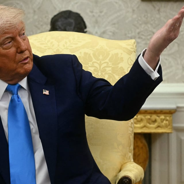 U.S. President Donald Trump in the Oval Office of the White House on May 21. Trump has claimed broad authority to impose tariffs under the International Emergency Economic Powers Act, or IEEPA.