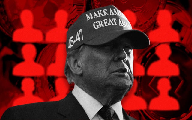 Illustration by Noah HIckey/The Dispatch. (Photograph of President Trump. by Brandon Bell/Getty Images)
