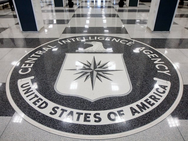 UNITED STATES - SEPTEMBER 18: The seal of the Central Intelligence Agency is displayed in the foyer of the original headquarters building in Langley, Virginia, U.S., on Friday, Sept. 18, 2009. CIA Director Leon Panetta said this week he never contemplated resigning over a newly begun Justice Department inquiry into tactics used during interrogations of terrorist suspects. (Photo by Andrew Harrer/Bloomberg via Getty Images)