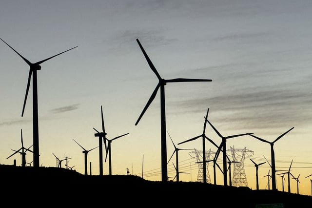 Wind turbines are shown in Palm Springs, California, U.S., October 12, 2024. REUTERS/Mike Blake/File Photo