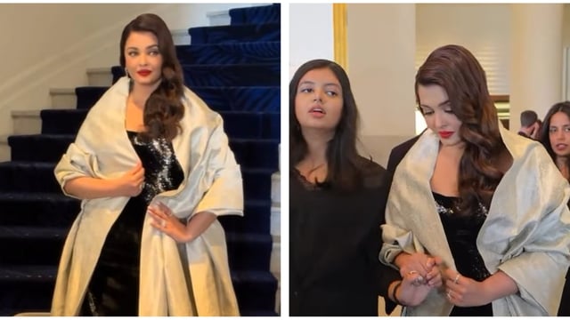 Aishwarya Rai served old movie star glamour for her second look at the Cannes Film Festival.