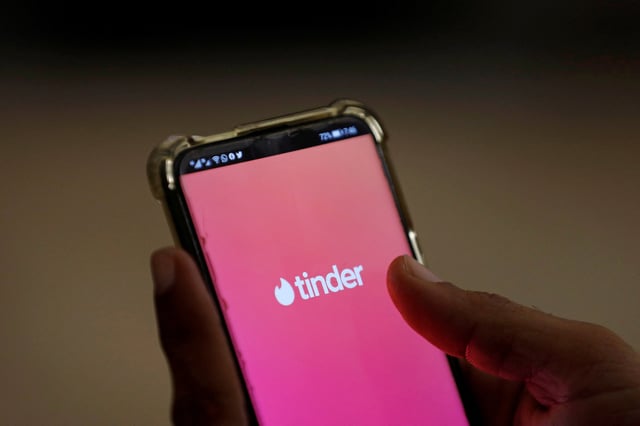 The dating app Tinder is shown on a mobile phone in this picture illustration taken September 1, 2020. Picture taken September 1, 2020. REUTERS/Akhtar Soomro/Illustration/File Photo
