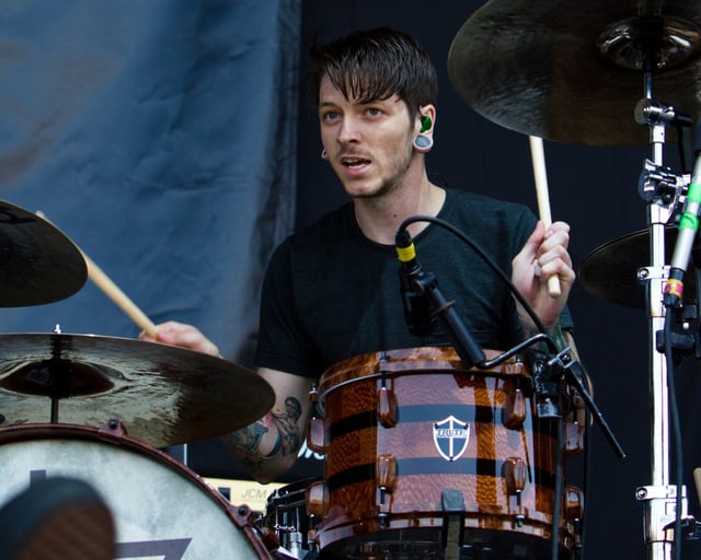 SAN BERNARDINO, CA - JUNE 30:  Daniel Williams of the Heavy Metal Band The Devil Wears Prada performs at the 2012 Rockstar energy drink Mayhem Festival at San Manuel Amphitheater on June 30, 2012 in San Bernardino, California.  (Photo by Paul Archuleta/FilmMagic)
