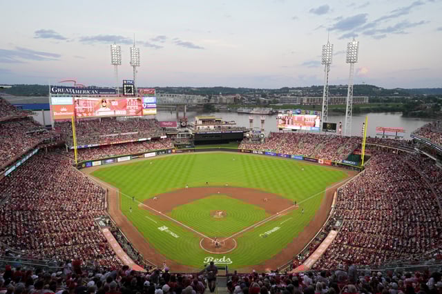 CINCINNATI, OHIO - MAY 14: A general view of a baseball game between the Chicago White Sox and Cincinnati Reds on Pete Rose Night at Great American Ball Park on May 14, 2025 in Cincinnati, Ohio.