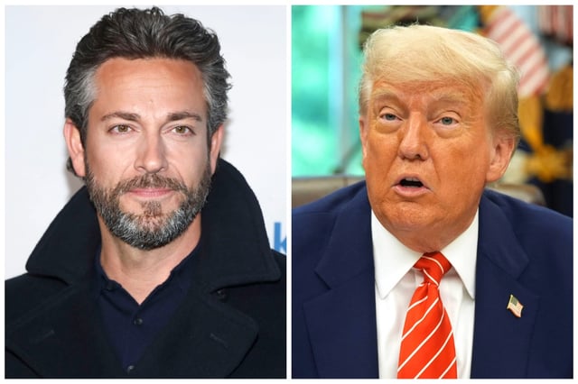 Zachary Levi, left, and Donald Trump. (AP)