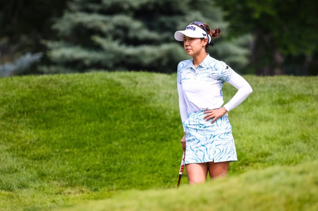 Jul 28, 2024; Calgary, Alberta, CAN; Jenny Shin on the sixth green during the final round of the CPKC Women's Open golf tournament. Mandatory Credit: Sergei Belski-USA TODAY Sports/File Photo