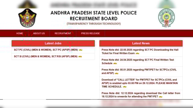 AP Police Constable Hall Ticket 2025 Download Link Today at slprb.ap.gov.in
